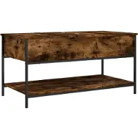 Syfax Table basse chêne fumé 100x50x50 cm bois d'ingénierie et métal