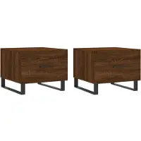 Syfax Tables basses 2 pcs chêne marron 50x50x40 cm bois d'ingénierie