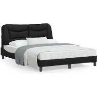 Prolenta Maison Exclusive - Sommier avec éclairage LED, sans matelas « Hvar » Noir 140 x 200 cm