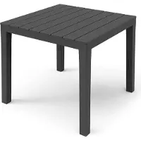 Spetebo Table de jardin anthracite - dimensions approximatives : 78 cm x 78 cm x 72 cm - Table en plastique pour jardin