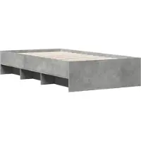 Syfax Cadre de lit sans matelas gris béton 100x200 cm bois ingénierie