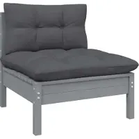 Prolenta Maison Exclusive - Canapé de jardin central avec coussins anthracite et gris, en pin massif