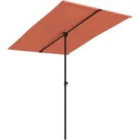 Syfax Parasol de jardin avec mât en aluminium 2x1,5 m Terre cuite