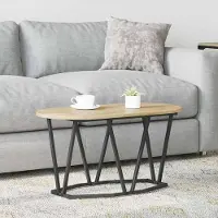 Prolenta Table basse exclusive, en chêne Sonoma, dimensions 80 x 40 x 40,5 cm. Fabriquée en contreplaqué et en métal