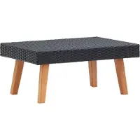 The Living Store Table basse de jardin Poly Rotin Noir