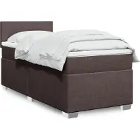 vidaXL Best Möbel Cadre de lit avec sommier à lattes - Lit Boxspring avec matelas Marron Foncé 80x200 cm Tissu - Lits Classiques CL4969421 5parcel