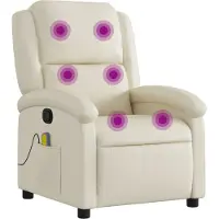 Sonstiges Fauteuil inclinable de massage Crème Similicuir