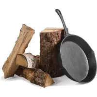 FARM COOK Poêle en fonte pour braséro ou cheminée extérieure-Noir-Ø: 26 cm-Noir--