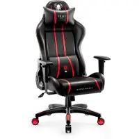 Diablo X-One 2.0 Gaming Chair Office Chair Accoudoirs réglables Design ergonomique King Size Neck/Lumbar Cushion Black/Red