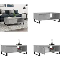 vidaXL Table basse gris béton 90x60x35 cm Bois composite - Table basse - Table basse basse - Table