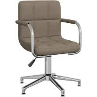 vidaXL Chaise de bureau Tissu taupe pivotant