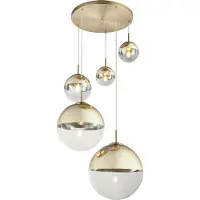 Globo Lampe à suspendre métal doré, 3x E27