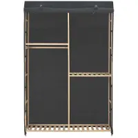 Syfax Garde-robe à 3 niveaux Gris 110 x 40 x 170 cm Tissu