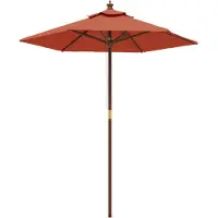 Syfax Parasol de jardin avec mât en bois terre cuite 196x231 cm