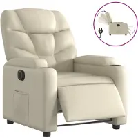 Syfax Fauteuil inclinable électrique Crème Similicuir