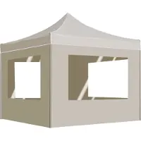 vidaXL Best Möbel Tente de réception professionnelle Pliable avec parois Aluminium 2×2m Crème - Pavillons & Tentes de réception CL6354572 1parcel