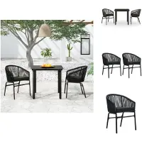 vidaXL Ensemble de jardin 3 pièces noir - Ensemble de meubles de jardin