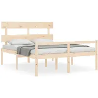 vidaXL Lit senior avec tête de lit 160x200 cm en bois massif