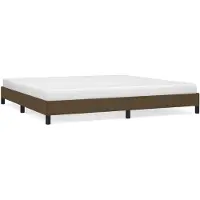 Syfax Cadre de lit sans matelas marron foncé 200x200 cm tissu