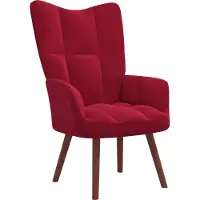 The Living Store fauteuil velours rouge vin