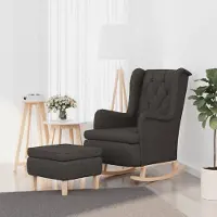 Prolenta Maison Exclusive - Fauteuil à bascule avec repose-pieds, tissu gris foncé