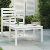 Prolenta Maison Exclusive - Table de jardin blanche 82,5x50,5x45 cm Bois massif Pin