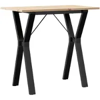 Syfax Table à manger cadre en Y 80x50x75 cm bois de pin massif acier