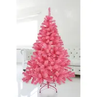 Spetebo Arbre de Noël artificiel - 120 cm / rose - Sapin de Noël artificiel, support inclus