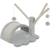 PawHut Arbre à chat Arbre à chat à grimper Sisal recouvert de peluche Gris clair Panneau de particules 38x38x40 cm