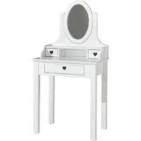 Vipack Coiffeuse avec miroir Amori de - Couleur : blanc, dimensions : 70 cm x 136 cm x 40 cm ; AMDT7014