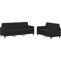 vidaXL Ensemble de canapés 2 pièces noir velours