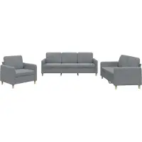 vidaXL Ensemble de canapés 3 pièces avec coussins Tissu gris clair