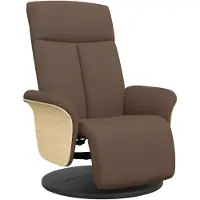 Syfax Fauteuil inclinable avec repose-pieds marron tissu