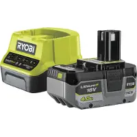 Ryobi Pack énergie RC18120-140 1 batterie Li-Ion 18V One+ 4 Ah + 1 chargeur rapide