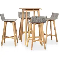 Prolenta Maison Exclusive - Ensemble de salle à manger de jardin 5 pièces en bois massif d'acacia