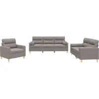 Syfax Ensemble de canapés 3 pcs avec coussins taupe tissu