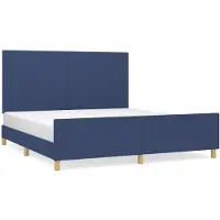 vidaXL Cadre de lit sans matelas bleu 160x200 cm Tissu