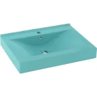 Syfax Lavabo avec trou de robinet Vert clair mat 60x46 cm Céramique