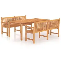 Syfax Ensemble à manger de jardin 3 pcs Bois de teck massif