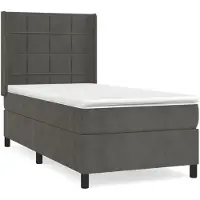 Syfax Sommier à lattes de lit et matelas Gris foncé 80x200 cm Velours