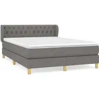 Syfax Sommier à lattes de lit avec matelas Gris foncé 140x200cm Tissu