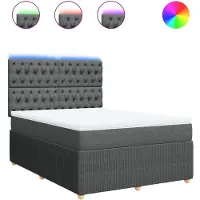 Syfax Sommier à lattes de lit avec matelas Gris foncé 160x200cm Tissu