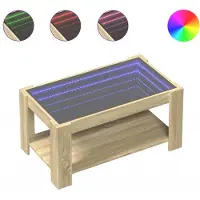 Syfax Table basse avec LED chêne sonoma 93x53x45 cm bois d'ingénierie