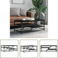 The Living Store Table basse noire 100x49x40 cm bois composite