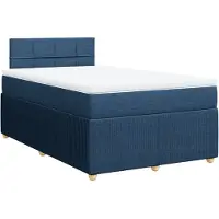 vidaXL Lit boxspring avec matelas bleu 120x200 cm Tissu