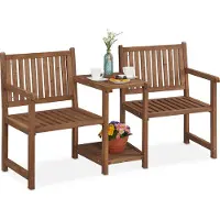 Relaxdays Banc de jardin 10038648_0 brun bois 161,0 cm