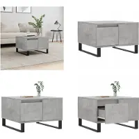 vidaXL Table basse gris béton 55x55x36,5 cm Bois composite - Table basse - Tables basses - Table d'appoint - Table de salon
