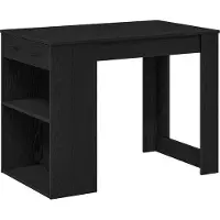 vidaXL Bureau avec tiroirs et tablette Noir imitation chêne