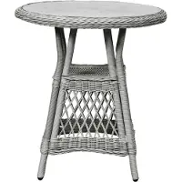 Ebuy24 Hvalo Table basse pour balcon et terrasse, Ø69 cm, couleur sable.