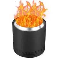Vevor Foyer sans fumée, feu de camp, H : 39,4 cm x Diamètre : 39,6 cm, Foyer à bois avec poêle à cendres amovible, foyer portable en acier inoxydable SUS430, pour le camping